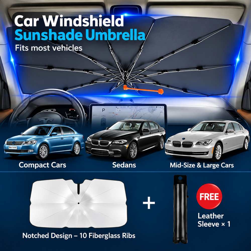 XH-09 car windshield sunshade umbrella with cat paw handle